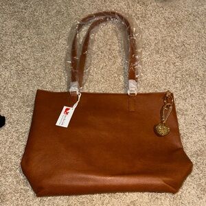 Structured Brown Leather Tote